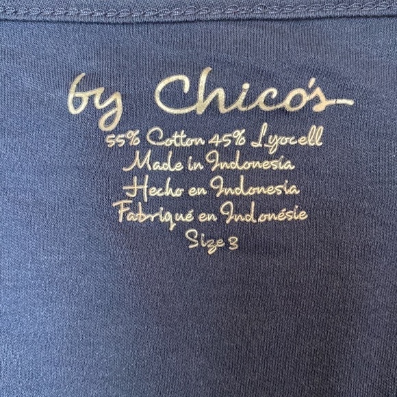 Chico’s Henley Shirt top purple curvy girl Sz 3 3/4 Button down pop over casual - Picture 4 of 7